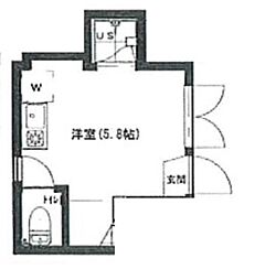 アーバンプレイス明大前IIB 1階ワンルームの間取り