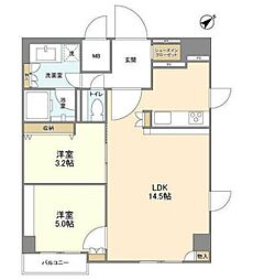 ナーベルお茶の水 2LDKの間取図画像