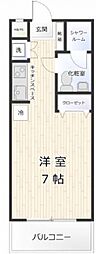 サンバレー原宿 3階ワンルームの間取り