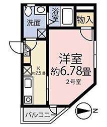 シース亀有 1Kの間取図画像