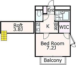 あかる20 1階1Kの間取り