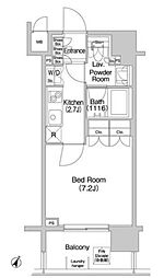 コンフォリア神楽坂DEUX 1Kの間取図画像