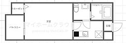 レイクタウンウエストR 1Kの間取図画像