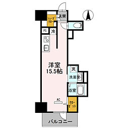 グラン ラヴィ レジデンス 9階ワンルームの間取り