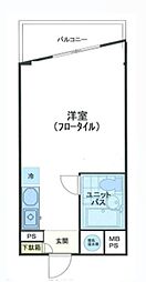 第32宮庭マンション 10階ワンルームの間取り