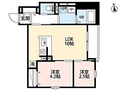 江戸川区一之江3丁目アパート 2LDKの間取図画像