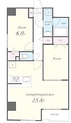 Une Lumiere 4階2LDKの間取り