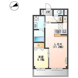 Earth Well 2階1LDKの間取り