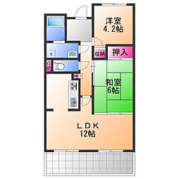 南海線 岡田浦駅 徒歩20分の賃貸マンション 10階2LDKの間取り