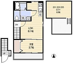 スターク亀有 1LDKの間取図画像