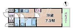 アドバンス北大阪フィーノ 1Kの間取図画像