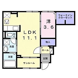 ファミリエ 1LDKの間取図画像