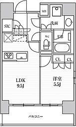 シーズンフラッツ上野稲荷町 4階1LDKの間取り
