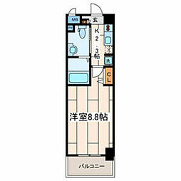 ウイングルート 1Kの間取図画像