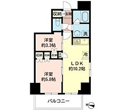 MFPRコート木場公園 1DKの間取図画像