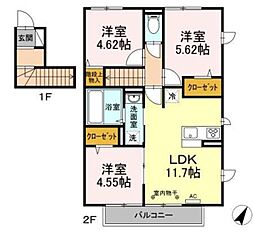 ハイマート 3LDKの間取図画像