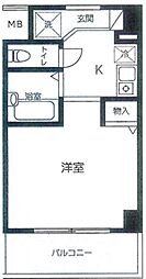 アレグリアスマンション 1Kの間取図画像