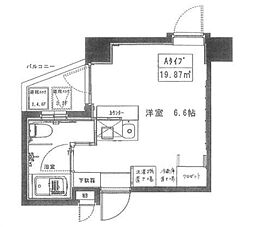 ジーエスグランド ワンルームの間取図画像