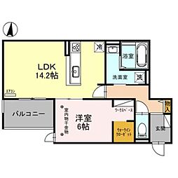京阪本線 土居駅 徒歩11分の賃貸アパート 3階1LDKの間取り