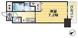 レジデンス神戸グルーブHarborWest 1Kの間取図画像
