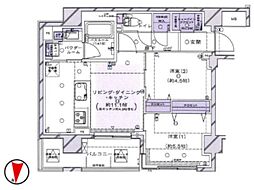 ヴェレーナ横浜反町駅前 2LDKの間取図画像