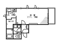 ボヌール高円寺 3階ワンルームの間取り