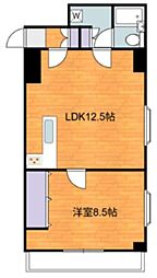大河原ビル 1LDKの間取図画像