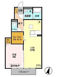 MTアーバンコート 1階1LDKの間取り