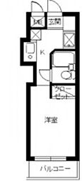 スカイコート武蔵小杉第4 3階ワンルームの間取り