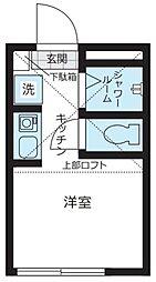 ジリオロッソ東新宿 ワンルームの間取図画像