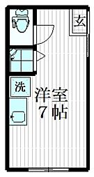 第二富岳荘 ワンルームの間取図画像