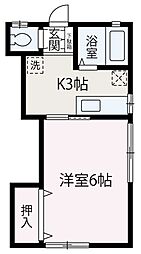 村田荘 1Kの間取図画像