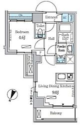 パークアクシス大塚サウスレジデンス 5階1LDKの間取り