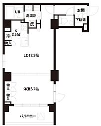 レジディア白金高輪 3階1LDKの間取り