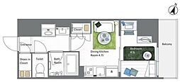 AIFLAT若松河田 1DKの間取図画像