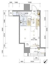 リヴシティ横浜東ベイサイド 1Kの間取図画像