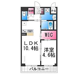サンフォレスト成和2 1LDKの間取図画像