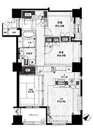 日暮里アインスタワー 6階3LDKの間取り