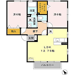 セピアコート 2LDKの間取図画像