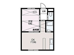 サンコーポ石下 1DKの間取図画像