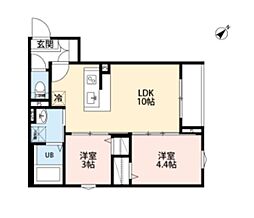 Cullinan Neko 2LDKの間取図画像
