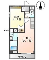 エルディア 1LDKの間取図画像