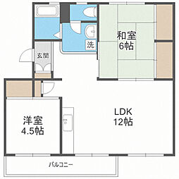 グランエピ長丘台 2LDKの間取図画像