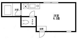 JR山手線 大塚駅 徒歩4分の賃貸マンション 3階ワンルームの間取り