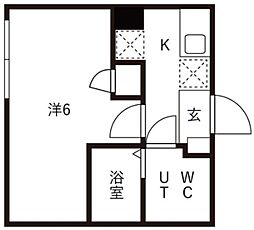アイリス渋谷 1階1Kの間取り