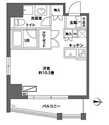 カスタリア森下2 3階ワンルームの間取り