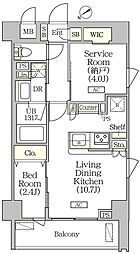 ORSUS清澄白河リバーフロント 1SLDKの間取図画像