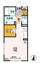 ルミエール新越谷 ワンルームの間取図画像