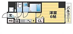 プレサンス三宮エレガンシア 1Kの間取図画像
