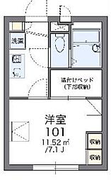 レオパレスα 1Kの間取図画像
